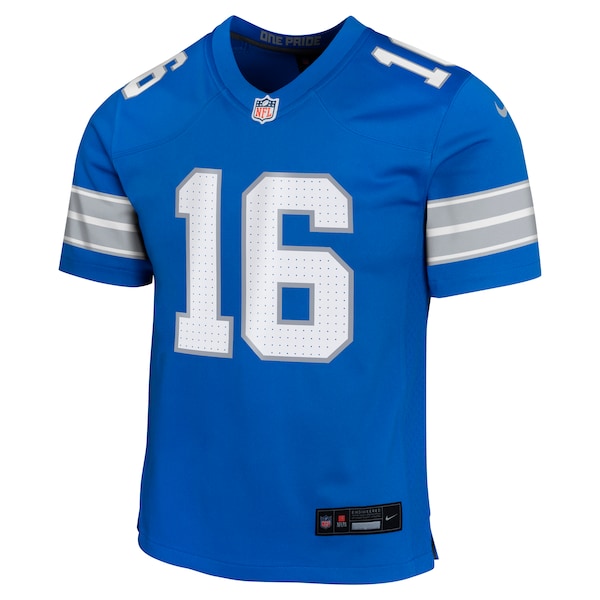 Jared Goff Detroit Lions Nike Youth Team Player Game Jersey - Blue - Image 3