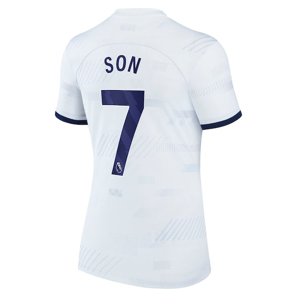 Son Heung-min Tottenham Hotspur Nike Women's Home 2023/24 Replica Player Jersey - White/Navy/Tan - Image 4