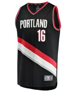 Alternative view of Yang Hansen Portland Trail Blazers  Youth Fast Break Replica Jersey - Black - Icon Edition