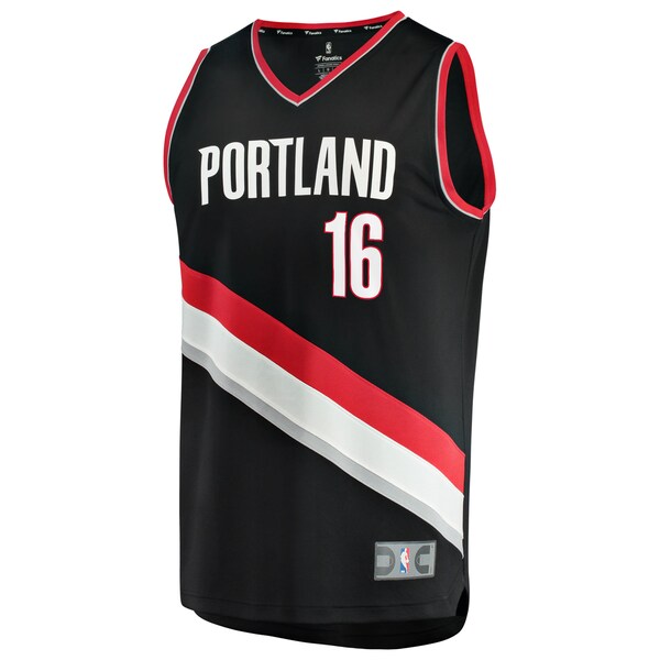 Yang Hansen Portland Trail Blazers Youth Fast Break Replica Jersey - Black - Icon Edition - Image 2