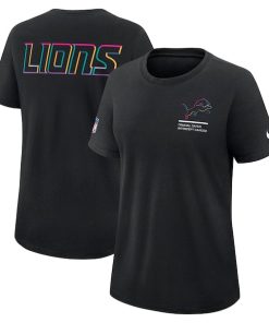 Detroit Lions Nike Women's 2025 NFL Crucial Catch Tri-Blend Dri-FIT T-Shirt - Black