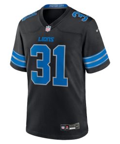 Alternative view of Kerby Joseph Detroit Lions Nike Alternate 2 Game Jersey -  Black