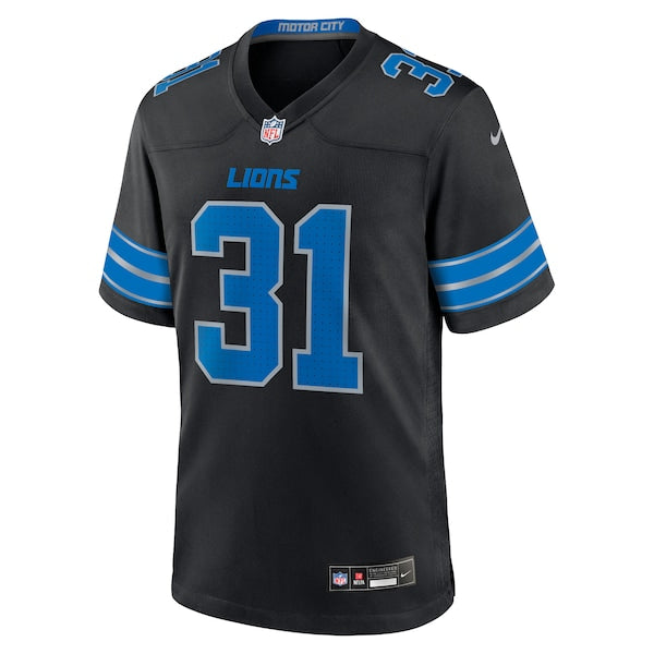 Kerby Joseph Detroit Lions Nike Alternate 2 Game Jersey - Black - Image 2