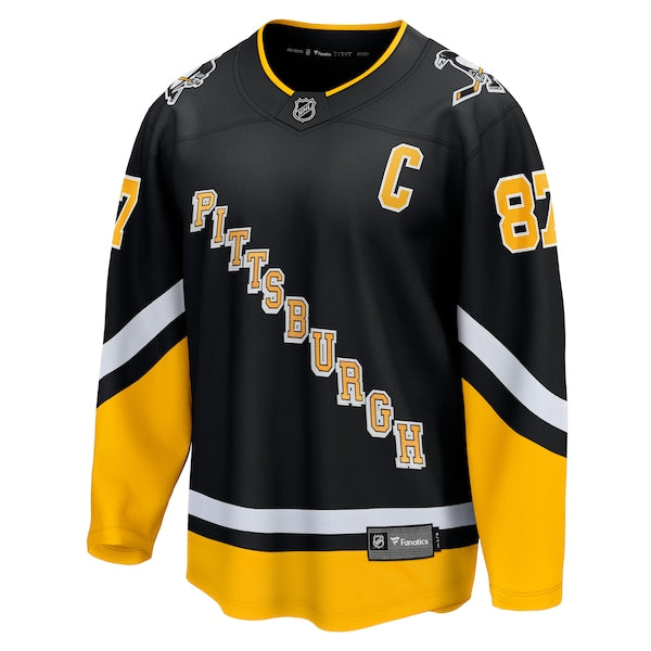 Sidney Crosby Pittsburgh Penguins 2021/22 Alternate Premier Breakaway Player Jersey - Black - Image 2