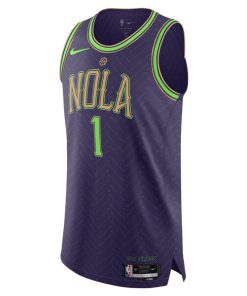 Alternative view of Zion Williamson New Orleans Pelicans Nike 2024/25 Authentic Player Jersey - City Edition - Purple