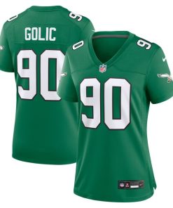 Mike Golic Philadelphia Eagles Nike Women's Alternate Game Jersey - Kelly Green
