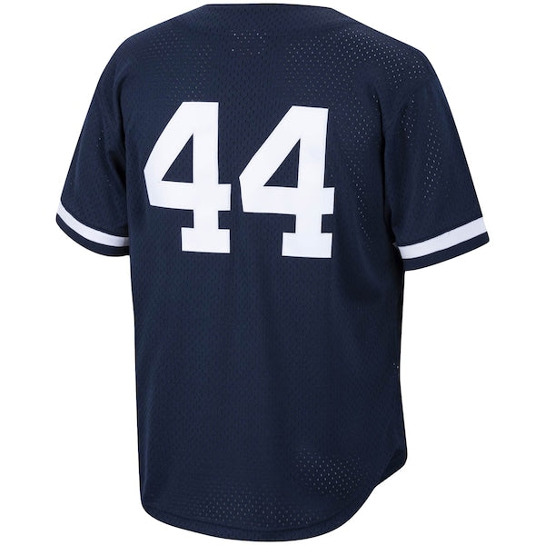Reggie Jackson New York Yankees Cooperstown Collection Mesh Batting Practice Button-Up Jersey - Navy - Image 3