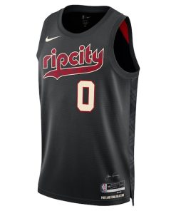 Alternative view of Damian Lillard Portland Trail Blazers Nike Unisex 2023/24 Swingman Jersey - Black - City Edition