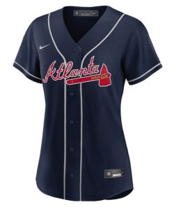 Alternative view of Atlanta Braves Nike Women's Alternate Replica Team Jersey - Navy