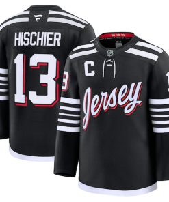 Nico Hischier New Jersey Devils  Alternate Premium Jersey - Black/Red/White