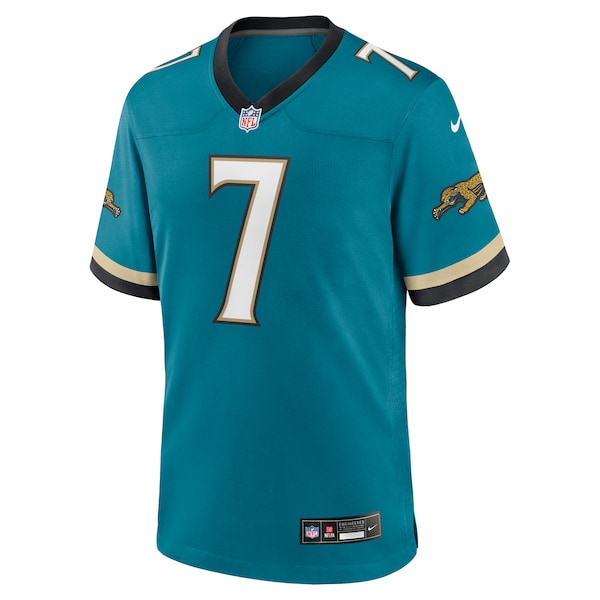 Brian Thomas Jr. Jacksonville Jaguars Nike Prowler Throwback Player Game Jersey - Teal - Image 3