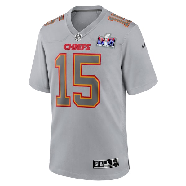 Patrick Mahomes Kansas City Chiefs Nike Super Bowl LVIII Atmosphere Fashion Game Jersey - Gray - Image 2