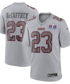 Christian McCaffrey San Francisco 49ers Nike Super Bowl LVIII Atmosphere Fashion Game Jersey - Gray