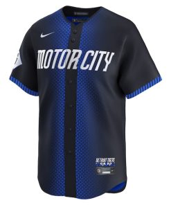 Alternative view of Riley Greene Detroit Tigers Nike 2024 City Connect Limited Jersey - Navy