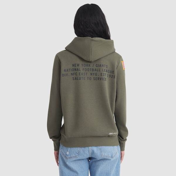New York Giants Nike Women's 2025 Salute to Service Sideline Standard Issue Dri-FIT Hoodie - Olive - Image 2