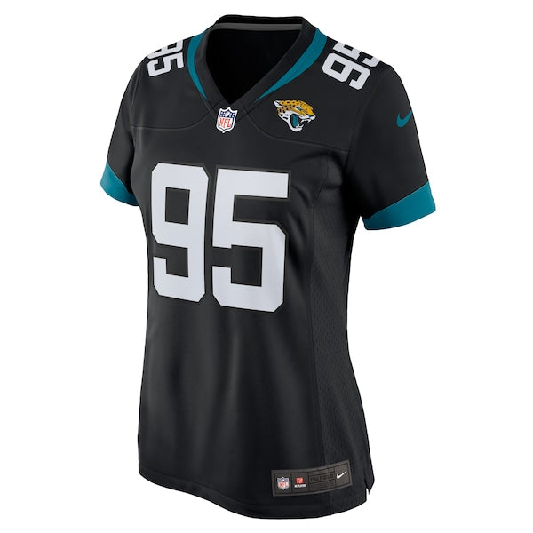 Roy Robertson-Harris Jacksonville Jaguars Nike Women's Game Jersey - Black/Teal - Image 3
