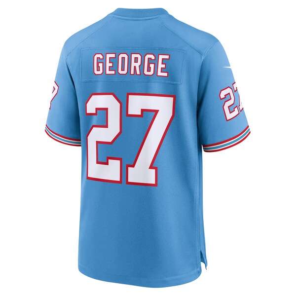 Eddie George Tennessee Titans Nike Oilers Throwback Retired Player Game Jersey - Light Blue/Navy - Image 6