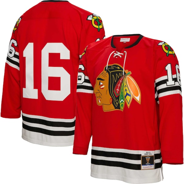 Bobby Hull Chicago Blackhawks 1960/61 Blue Line Player Jersey - Red