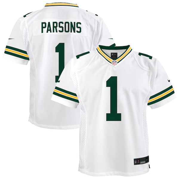 Micah Parsons Green Bay Packers Nike Youth White Game Jersey - White/Green - Image 2