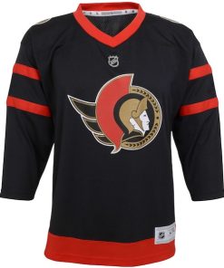 Alternative view of Ottawa Senators Youth Home Replica Custom Jersey - Black