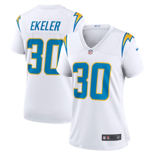 Austin Ekeler Los Angeles Chargers Nike Women's Game Jersey - White/Navy/Royal - Image 2