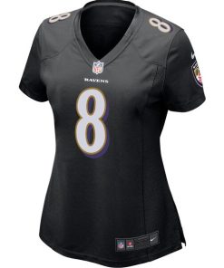 Alternative view of Lamar Jackson Baltimore Ravens Nike Women's Game Event Jersey - Black