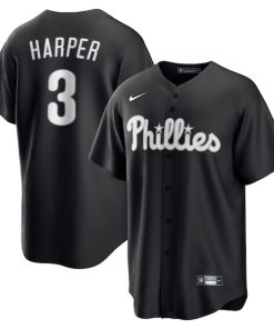 Bryce Harper Philadelphia Phillies Nike Lights Out Replica Player Jersey - Black