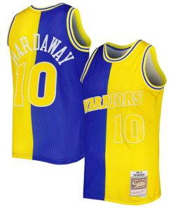 Alternative view of Tim Hardaway Golden State Warriors Hardwood Classics 1990/91 Split Swingman Jersey - Royal/Gold