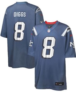 Stefon Diggs New England Patriots Nike Youth 2025 Rivalries Collection Game Jersey - Storm Blue