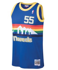 Alternative view of Dikembe Mutombo Denver Nuggets 1991/92 Hardwood Classics Swingman Jersey - Blue