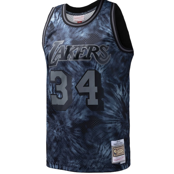 Shaquille O'Neal Los Angeles Lakers Hardwood Classics 1996/97 Tie-Dye Swingman Jersey - Black - Image 2