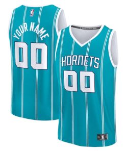Charlotte Hornets  Youth Fast Break Custom Replica Jersey - Teal  - Icon Edition