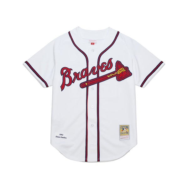 Deion Sanders Atlanta Braves Cooperstown Collection 1992 Authentic Jersey - White - Image 2