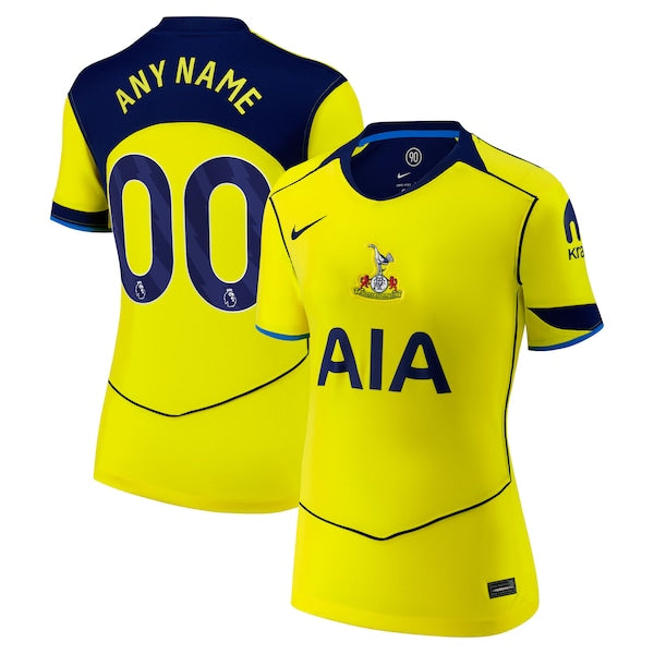 Tottenham Hotspur Nike Women's 2025/26 Third Replica Custom Jersey - Yellow/White - Image 2