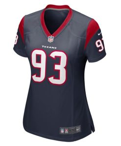 Alternative view of Kurt Hinish Houston Texans Nike Women's Game Player Jersey - Navy