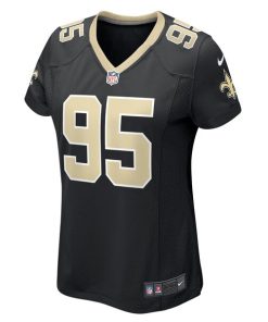Alternative view of Jack Heflin New Orleans Saints Nike Women's Team Game Jersey -  Black