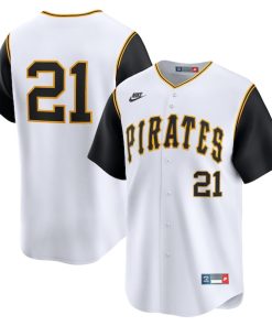Alternative view of Roberto Clemente Pittsburgh Pirates Nike Cooperstown Collection Limited Jersey - White/Gray