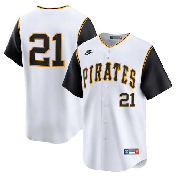 Roberto Clemente Pittsburgh Pirates Nike Cooperstown Collection Limited Jersey - White/Gray - Image 2