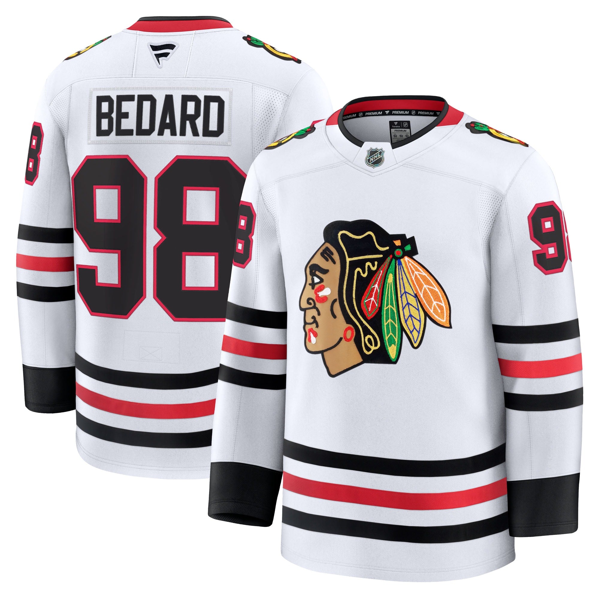 Connor Bedard Chicago Blackhawks Home Premium Jersey - Red/White - Image 8