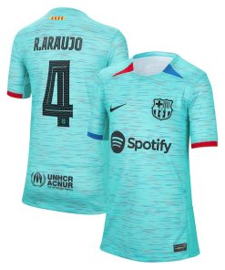 Ronald Araujo Barcelona Nike Youth 2023/24 Third Replica Jersey - Aqua