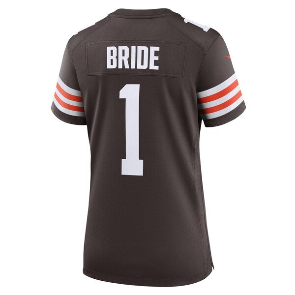 Number 1 Bride Cleveland Browns Nike Women's Game Jersey - Brown - Image 3
