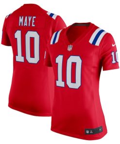 New England Patriots?Nike Game Alternate - Red -?Drake Maye - Womens