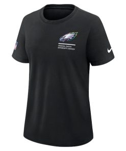 Alternative view of Philadelphia Eagles Nike Women's 2025 NFL Crucial Catch Tri-Blend Dri-FIT T-Shirt - Black