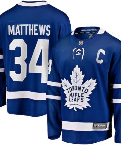 Auston Matthews Toronto Maple Leafs  Captain Patch Home Breakaway Player Jersey - Blue