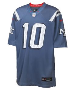 Alternative view of Drake Maye New England Patriots Nike Youth 2025 Rivalries Collection Game Jersey - Storm Blue