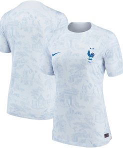 France National Team Nike Women's 2022/23 Away Breathe Stadium Replica Blank Jersey - White