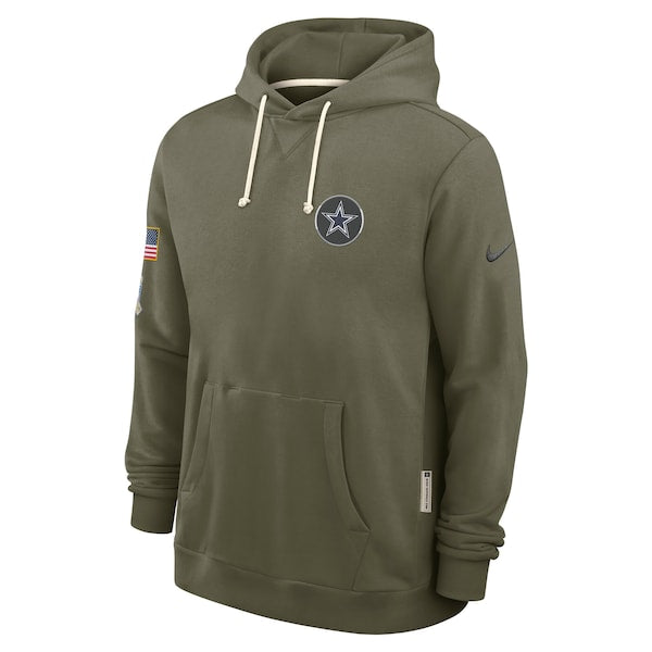 Dallas Cowboys Nike 2025 Salute to Service Sideline Standard Issue Dri-FIT Hoodie - Olive - Image 2