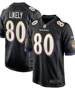 Alternative view of Isaiah Likely Baltimore Ravens Nike Alternate Game Jersey - Black/Purple