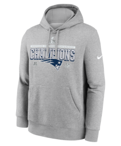 Alternative view of Men's New England Patriots Nike Heather Gray 2025 AFC Champions Locker Room Trophy Collection Hoodie