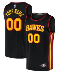 Atlanta Hawks  Youth Custom Fast Break Replica Jersey Black - Statement Edition